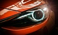 Car headlights. Exterior detail. Car luxury concept Royalty Free Stock Photo