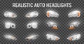 Car Headlights Realistic Set