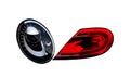 Car headlights and red car taillights isolated from the background Asian species Royalty Free Stock Photo