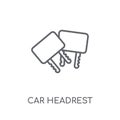 car headrest linear icon. Modern outline car headrest logo conce