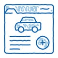 car health insurance doodle icon hand drawn illustration