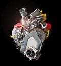 Car heart. Auto parts in form of human heart. Royalty Free Stock Photo
