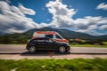 Car at high speed gives way to ambulance road Royalty Free Stock Photo