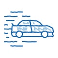 Car High Speed doodle icon hand drawn illustration Royalty Free Stock Photo