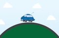 Car on a hill