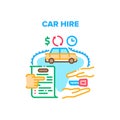 Car Hire Service Vector Concept Color Illustration