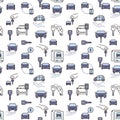 Car Hire vector Rental concept modern seamless pattern