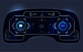 Car HUD Dashboard. Abstract virtual graphic touch user interface. Futuristic user interface HUD