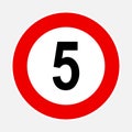 5 max speed road sign