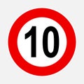 10 max speed limit road sign Royalty Free Stock Photo