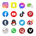 Social networks icons vector collection - PNG