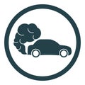 Car icon with exhaust gases. Exhaust fumes. Environmental pollution. Smog Royalty Free Stock Photo