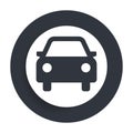 Car icon flat vector round button clean black and white design concept isolated illustration Royalty Free Stock Photo