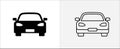 Car icon. Sedan car vector icon. Flat and line style design template. Vector illustration