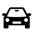Front View Car Icon. Vehicle Symbol On Transparent Background.