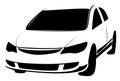 Car Icon Vector. Hatchback symbol. Black illustration on white b