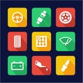 Car Icons Flat Design Royalty Free Stock Photo