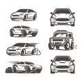 Car icons set sedan suv 4x4 sport