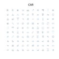 car icons, signs, outline symbols, concept linear illustration line collection Royalty Free Stock Photo