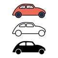 Car Icons,thin line icons,solid icons,flat icons,transportation,vector illustrations