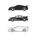 Car icons and vector logo automobiles for travel truck bus and other transport vector signs design illustration Royalty Free Stock Photo