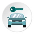 Car from impound yard icon, flat style Royalty Free Stock Photo