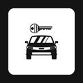 Car from impound yard icon, simple style Royalty Free Stock Photo