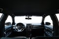 Car inside, Interior of modern car isolated white background. Royalty Free Stock Photo