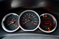 Car instrument dashboard. Starting engine, with warning lights on Royalty Free Stock Photo