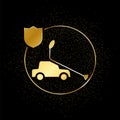 car, insurance, crash gold icon. Vector illustration of golden particle background