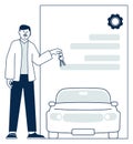 Car insurance. Driver risk protection contract icon