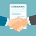 Car insurance handshake.
