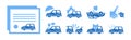 Car Insurance Icon with Blue Auto Element Vector Set
