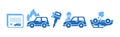 Car Insurance Icon with Blue Auto Element Vector Set