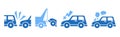 Car Insurance Icon with Blue Auto Element Vector Set