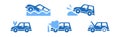 Car Insurance Icon with Blue Auto Element Vector Set