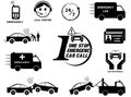 Car insurance icons set