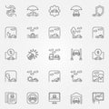 Car insurance icons set