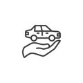 Car insurance line icon