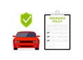 Car insurance policy finance form money concept. Car insurance icon vector document