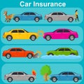 Car insurance, protection concept, vector illustration Royalty Free Stock Photo