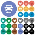 Car insurance round flat multi colored icons Royalty Free Stock Photo