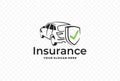 Car insurance and safety assurance logo design. Car with shield and check mark design