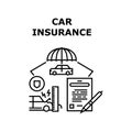 Car Insurance Vector Concept Black Illustration Royalty Free Stock Photo