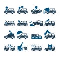Car Insurance Vector Icons Set