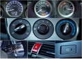 Car interior details collage Royalty Free Stock Photo
