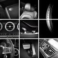 Car interior details collage Royalty Free Stock Photo