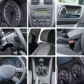 Car interior details collage Royalty Free Stock Photo