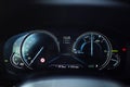 Car Interior: Digital Instrument Panel with Eco Pro Display Royalty Free Stock Photo