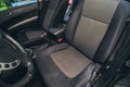 Car interior, dirty seat fabric. dirt and dust. Cleaning and washing concept. Vehicle care Royalty Free Stock Photo